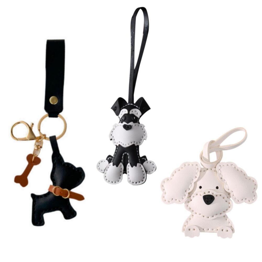 9634 Leather Dogs Bag Charms DIY Craft Kit,Purse Charms Cute Keychains